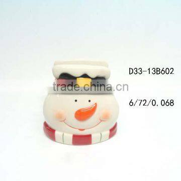 Snowman shaped ceramic napkin holder for Christmas