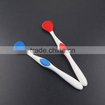 FDA soft rubber tongue cleaner best selling tongue brush scraper wholesale