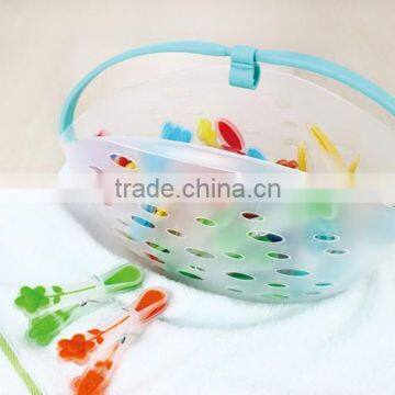 Low Price Stable Quality Hold All Kinds of Small Sundries Clothes Pegs With Plastic Basket photo-2