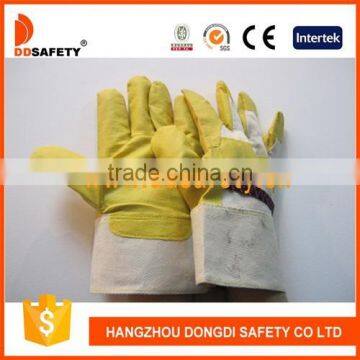 Yellow PVC Gloves White Back Working Hloves