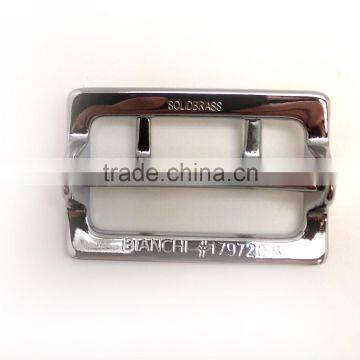 Solid Brass Center Bar Buckle With Double Prong, Chrome Plate Solid Brass Material Belt Buckle photo-4