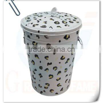 Household Big Colorful With Lid Metal Waste Bin photo-5