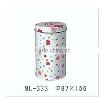 Wholesale round metal tea tin box