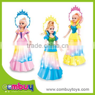 Latest plastic miusical battery operated doll toy girl