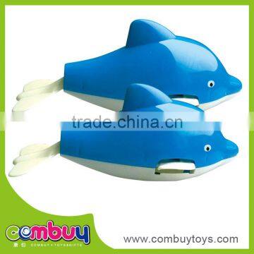 Hot selling cheap dolphins plastic sea animals wind up toy fish