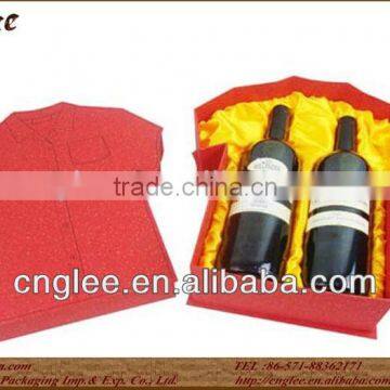 Luxury cheap red wine two bottle packaging paper box