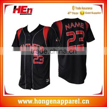 Hongen apparel OEM professional sublimation baseball bottom jersey & OEM service baseball jerseys uniforms