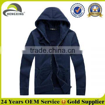 Navy blue winter cheap custom blank zipper up hoodies