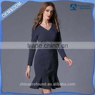 V Neck Dress For Lady Womens Fish Tial Dress Elegant Women Dress Patterns