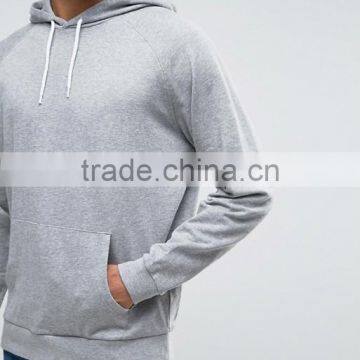 Custom Raglan Sleeves With Hood Grey Men's 85% Cotton 15% Viscose Casual Comfort Fit Breathable Oversized Pullover Hoodies photo-3