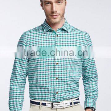 New Design Small Checked Blends Cotton Men Shirt SL0074