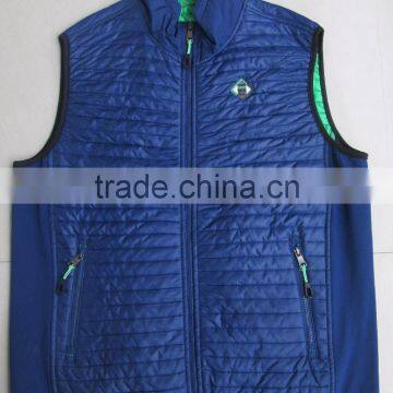 Softshell Nylon Quilted Vest, Men nylon winter thick outwear padding vest/waistcoat