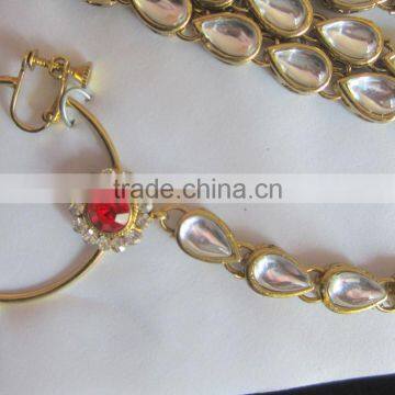 Wedding Dulhan BRIDAL KUNDAN NECKLACE Set photo-2