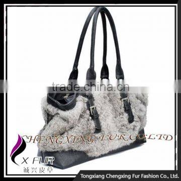 CX-H-25 Wholesalers China Handbags Ladies Leather Bags Rabbit Fur Ladies Tote Bag