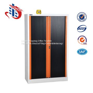 Hot sale roller shutter door metal cupboard display cabinet