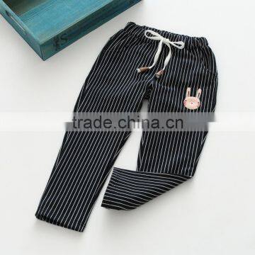 S60643B 2017 Girls Pants Cotton Stripes Cartoon Printing Baby Casual Trousers Children's Clothing photo-4