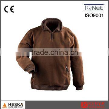 Industrial rib collar 1/4zipper mens thick warm jacket