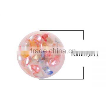Resin & Shell Mosaic Dome Seals Cabochon Round Multicolor photo-2