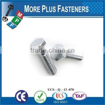 Made in Taiwan High Quality Stainless Steel Hex Bolt Hexagon Bolt Hex Head Bolt