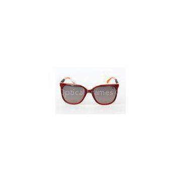 Orange Round Large Frame Sunglasses For Women , Handmade Acetate Frame