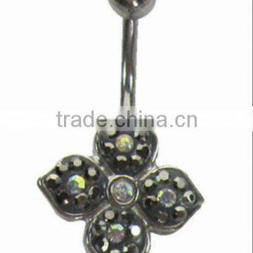 Cheap body piercing navel jewelry clover flower