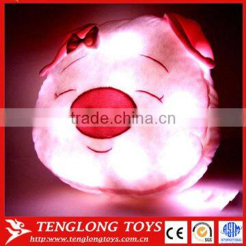 Cartoon pig head shape children lighted pillow animals