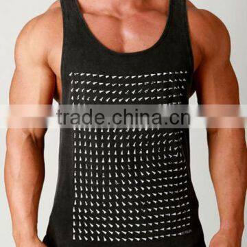 2016 custom printed men's wholesale tank top