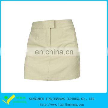 Wholesale High Quality Khaki Color A Shape Design Ladies Golf Skorts