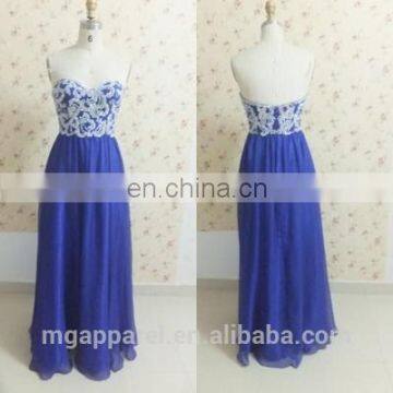 hotsale silk crystal beaded dress handmade prom dresses blue formal croset tulle long dress