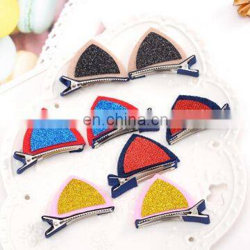 Toddler Glitter Ears Hair Clips Baby Alligator Hair Clip Felt Snap For Girl Photo Prop