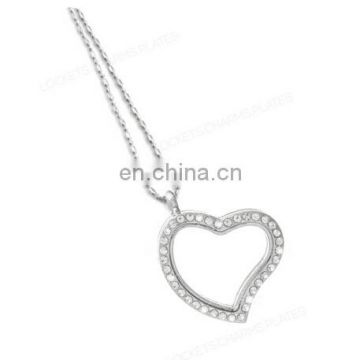 Fashion design statement necklace heart shape rhinestone necklace JN2520