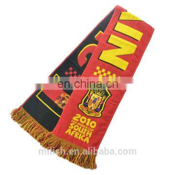 SC-0025 Acrylic soccer scarf custom print knitted jacquard World Cup football fan scarf