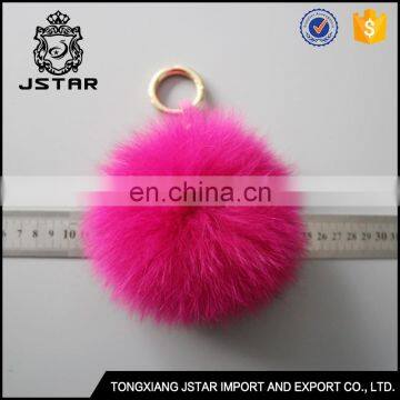 Fur ball fox pom pom head fur keying key chain key ring