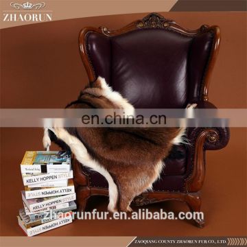 high quality natural real goat fur blanket rug