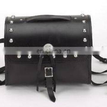 HMB-0006A LEATHER MOTORCYCLE SISSY BAR BAG STUDDED HEAVY DUTY