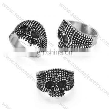 2017 cheap mens devil ring Halloween stainless steel black skull ring punk