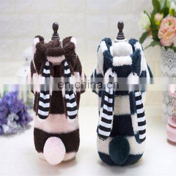 Big ears rabbit velvet clothing for pet accessories dog clothes