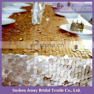 SQN#65 Wedding decoration gold square sequin table runner