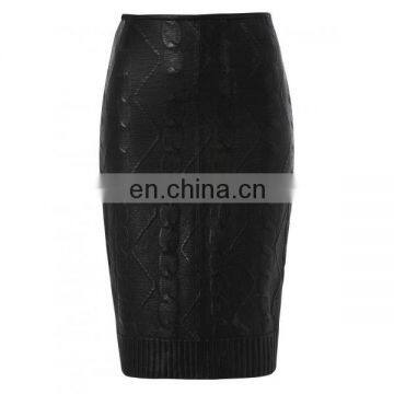 Women Leather Look Pleated Mini Skirt