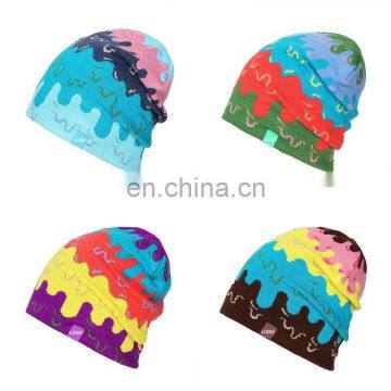 Winter Warm Hat Knitted Cap Crochet Beanies Knitted Pom Pom Hats With Logo Patch photo-5