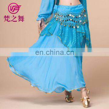 Indian chiffon long professional belly dance skirt Q-6033#