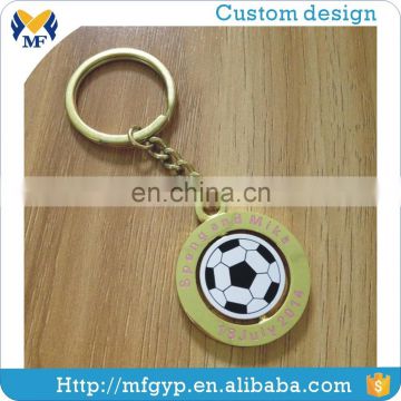 High quality custom logo rotating soccer keychain