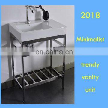Powder Room Sink Console for Solid Marble Countertop Vanity photo-2
