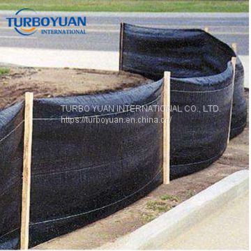 black or green color PP material debris fence netting / silt fence fabric