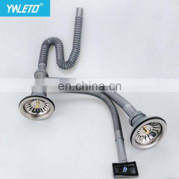 Durable stainless steel flexible pipe fitting with dish drainer