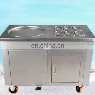 Single Square Cold Plate Fried Rolled Ice Cream Machine With Shelf photo-7