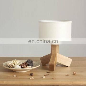 Zhongshan Wholesale Supplier Wooden Table Lamp Fabric Lamp Shade With E27 Buld Design Light photo-3