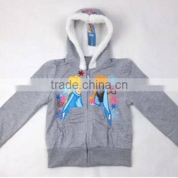 2016 New Arrival Grey Hooded Long Sleeve With Fleece Lining Children Froze Hoodie Quality Choice photo-2