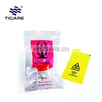 Yellow Biohazard Specimen Transport Zipper Bag