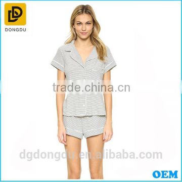 Wholesale Hot Sexy Nightwear Sexy Lady Fashion Stripe Casual Sleepwear